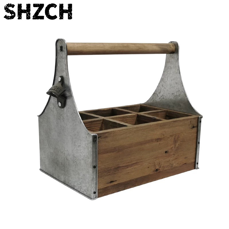 Gardening Tools Vintage - Cesto portaoggetti rustico in legno e