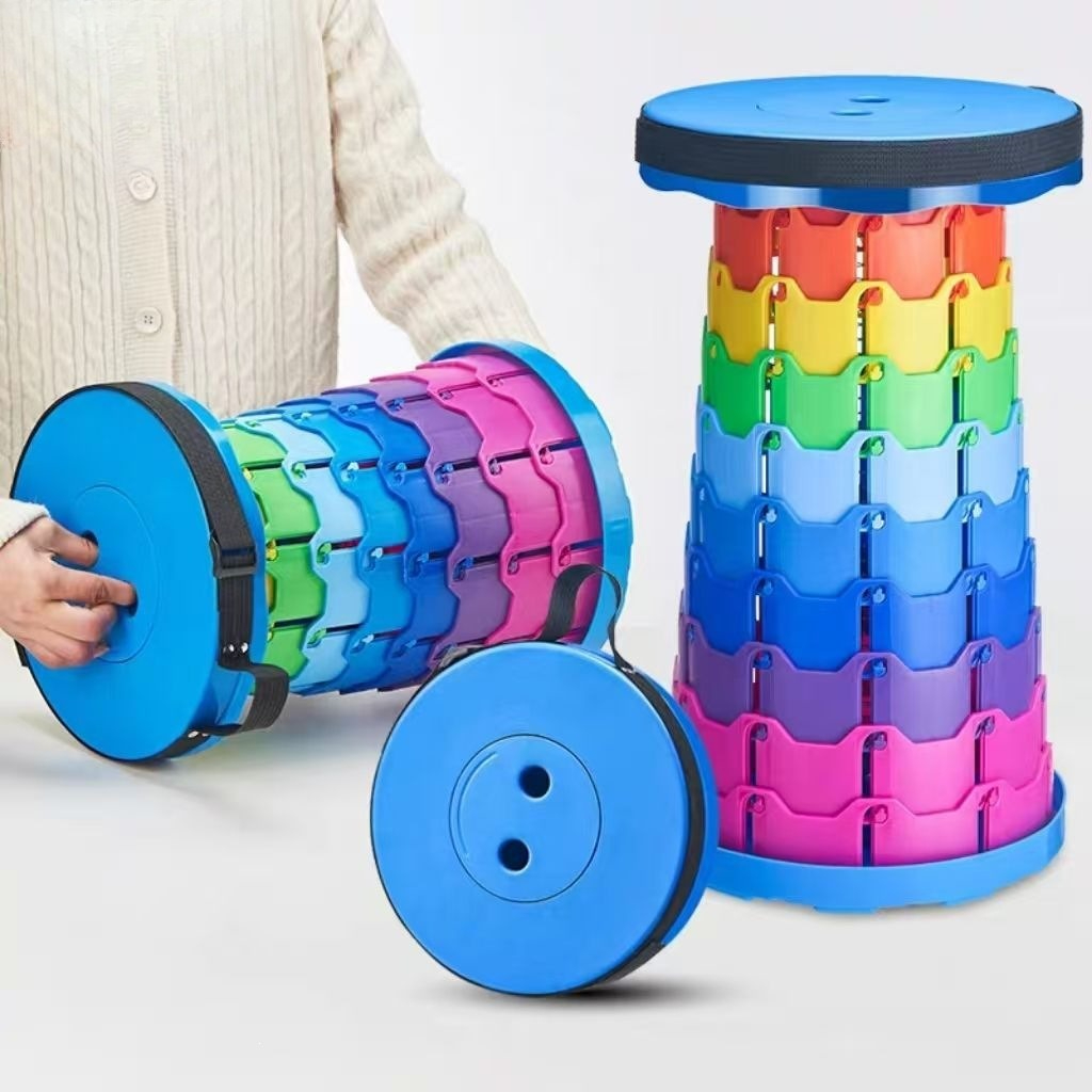 Gardening Tool - Sgabello da Campeggio Telescopico Arcobaleno, Pieghevole